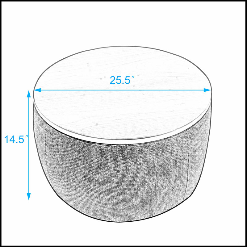 Repose-pieds rond avec rangement 2 en 1, parfait pour la décoration intérieure et l'efficacité de l'espace, fonctionne comme table de bout et repose-pieds.