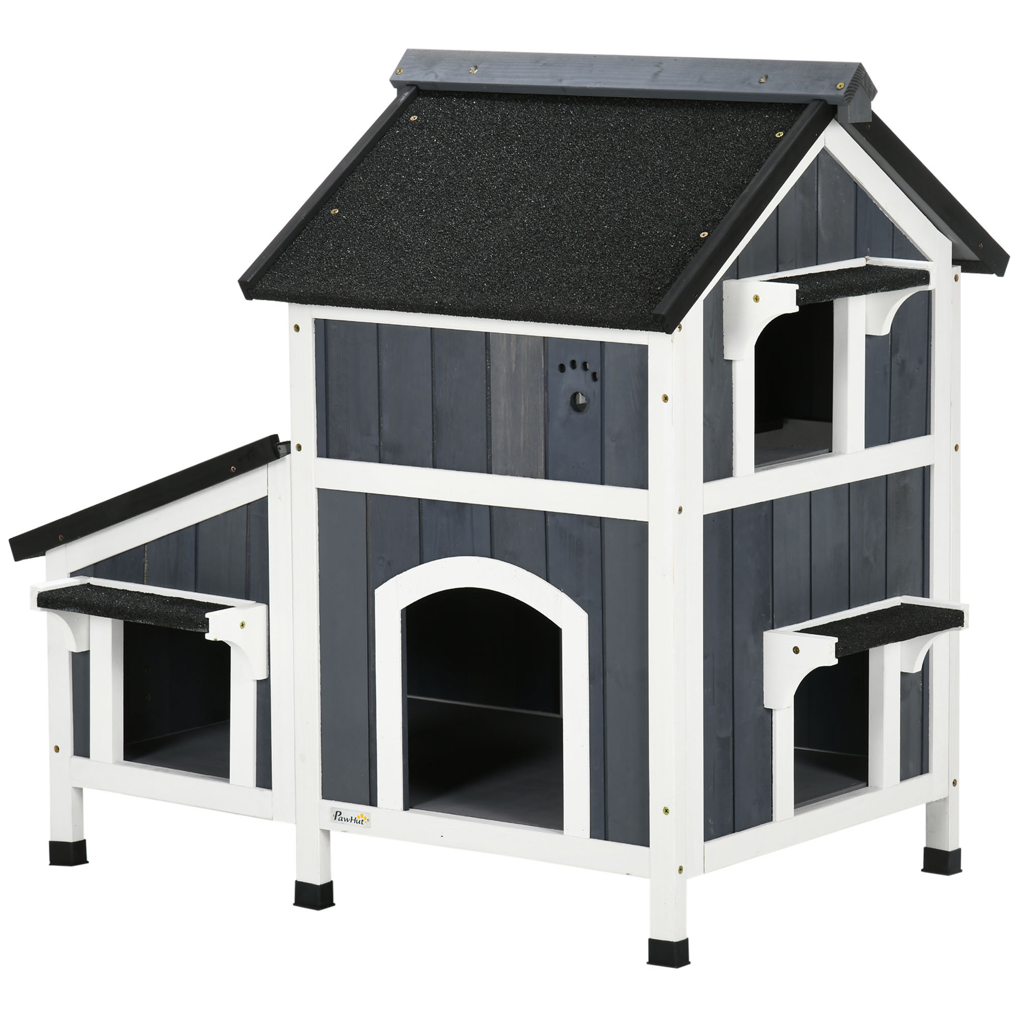 Tucker Murphy Pet™ PawHut Outdoor Cat House with Weather-resistant Roof ...