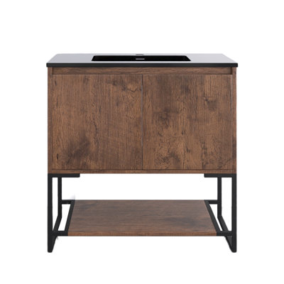 Gayan 36 " W Freestanding Standard Free Standing 1 Single Vanity Bathroom Vanity With Solid Surface Top