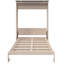 Grand lit escamotable avec DEL, beige