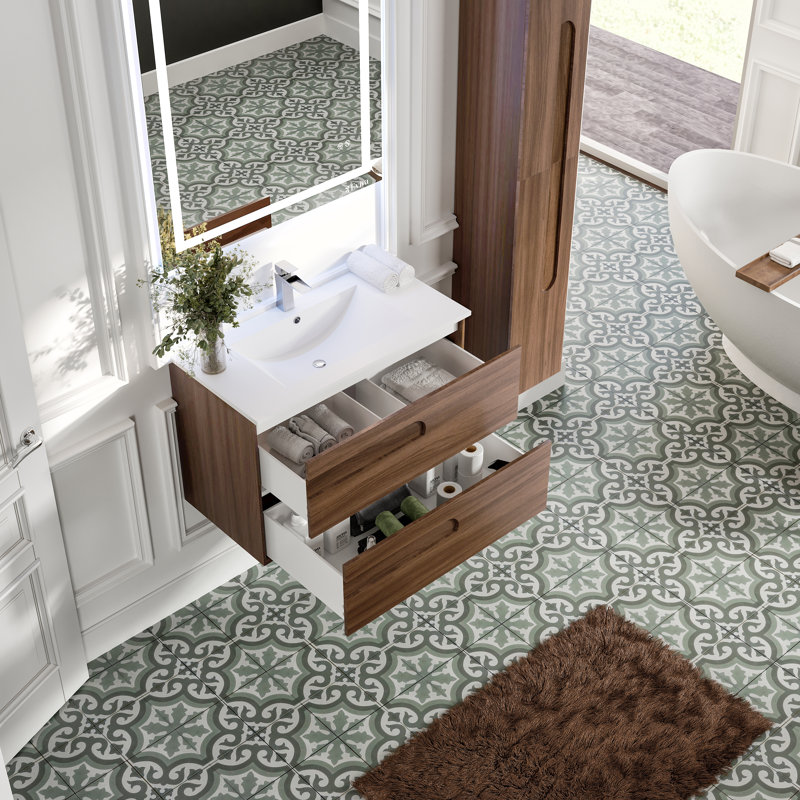 Alberthe 32" Wall-Mounted Single Bathroom Vanity Set