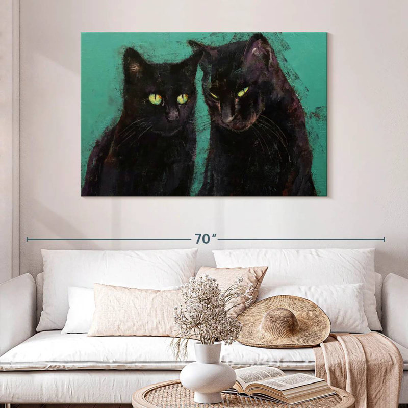 Brampt Two Black Cats, 32" H x 48" W
