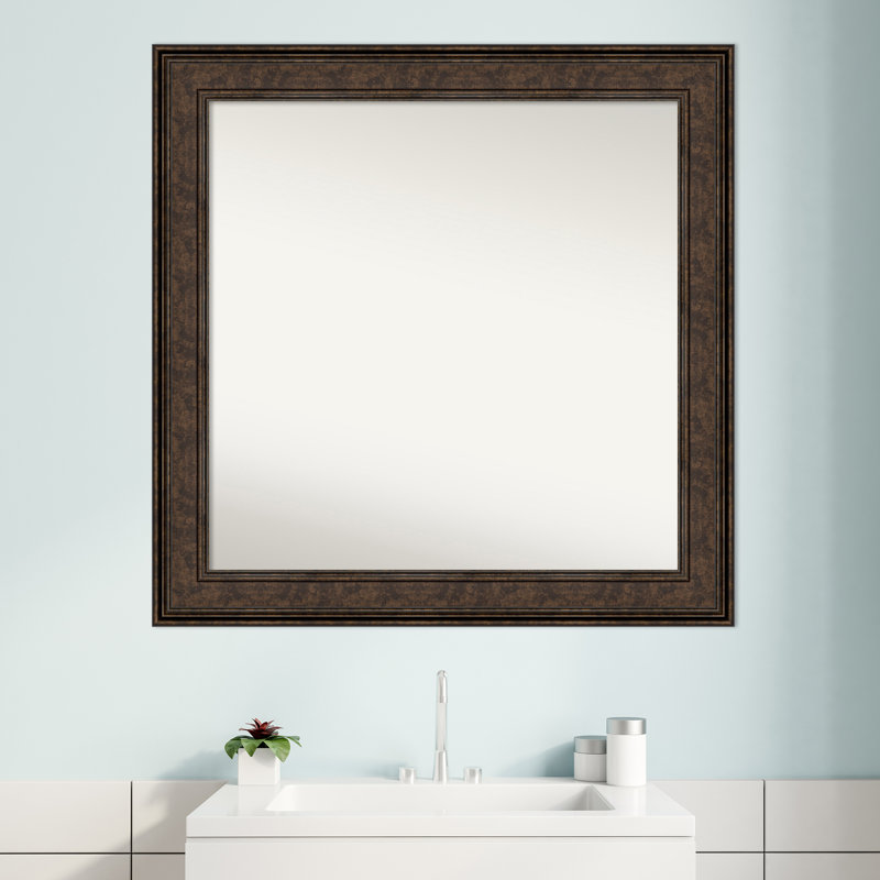 Ridge Bronze 23.5 in. x 29.5 in. Bathroom Vanity Non-Beveled Wall Mirror, 31.5" x 31.5"