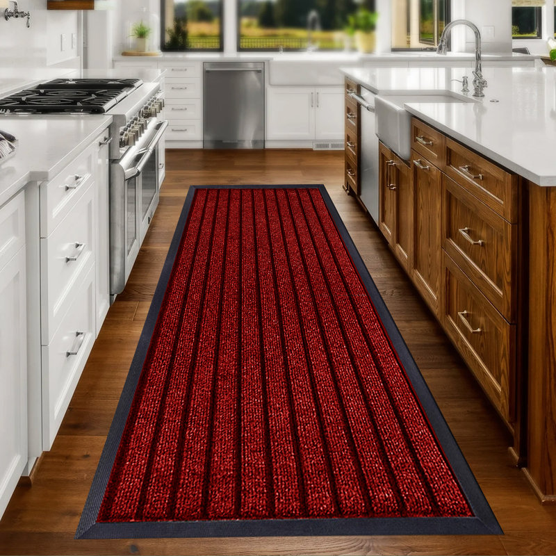 Kissy Non-Slip Doormat, 120cm W x 150cm L, Burgundy