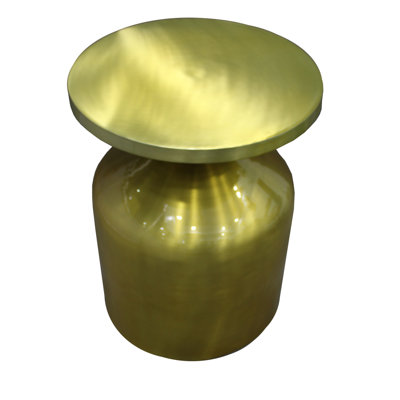 24 Inch Metal Frame End Table With Round Top