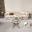 Table basse 3 pièces ronde en verre trempé et fonctionnelle pour espace de vie principal de style rétro