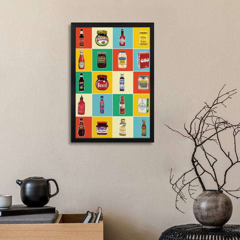 Taxonomie des condiments - reproduction d'art murale - affiche de galerie, H 32 po x l 24 po