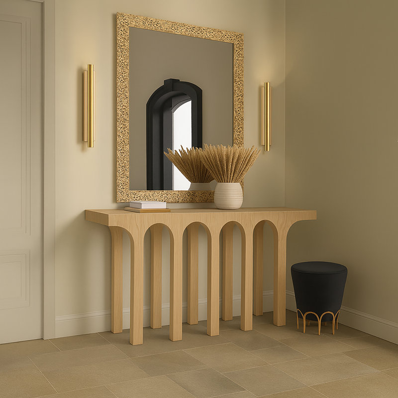 Brint Console Table, Oak, 31" H x 70" W x 18" D