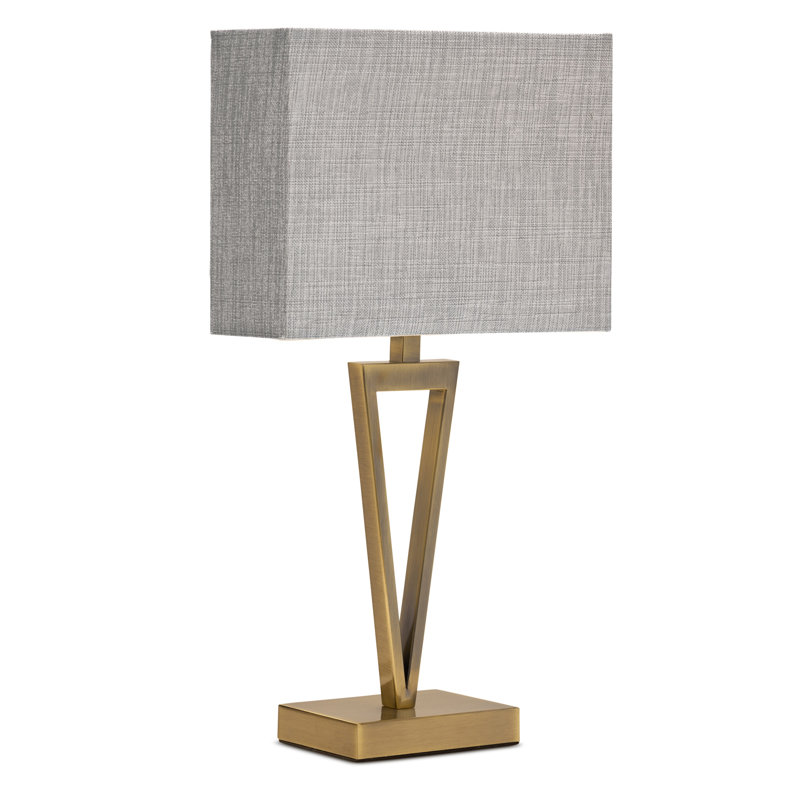 Airianna TABLE LAMP CW LINEN SHADE, Gold, Grey