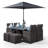 Nikolas 4 Seater Dining Set with Cushions and Parasol