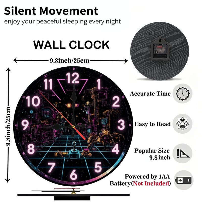 Jeu d'horloge rétro Cyberpunk