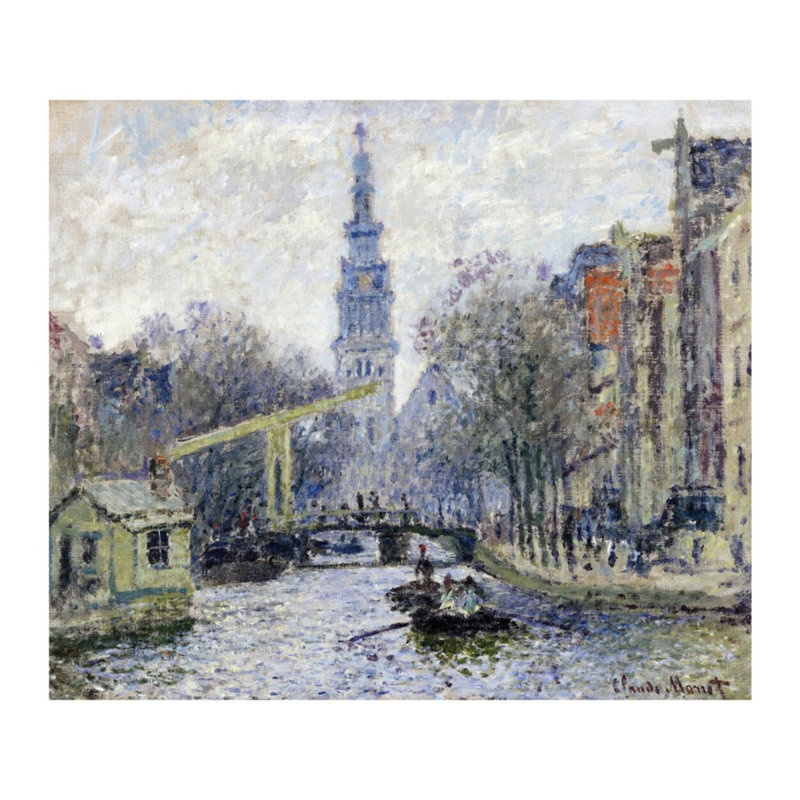 Canal Amsterdam par Claude Monet - Impression giclée, H 32 po x l 40 po