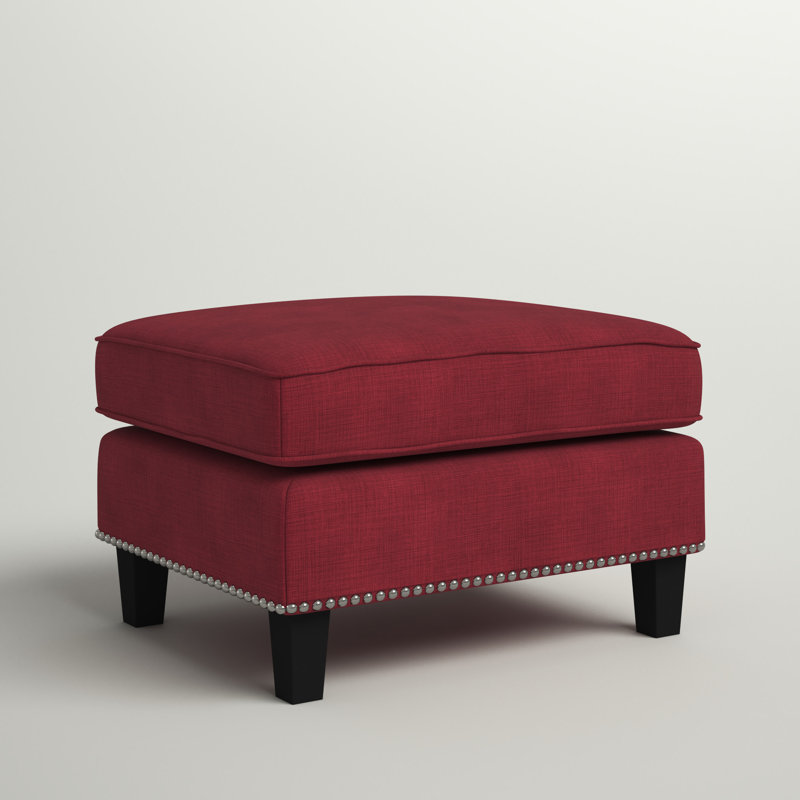 Damira Upholstered Ottoman, Red