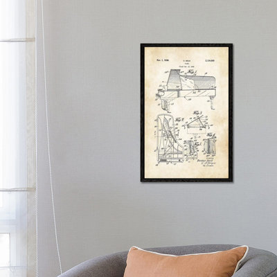 Steinway Piano by Patent77 - Floater Frame Gallery-Wrapped Canvas Giclée on Canvas