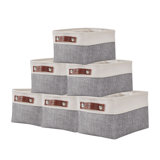 Decomomo Foldable Storage Bin | Collapsible Sturdy Cationic Fabric Storage Basket Cube W/Handles