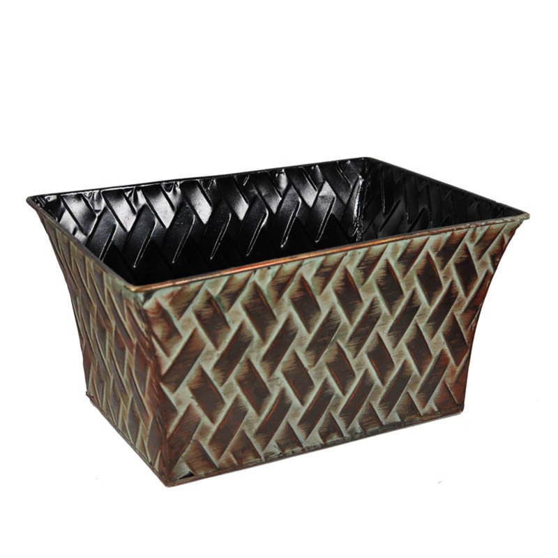 Boîte à fleurs en métal Shanahan, Métal cuivre, H 6 po x l 8 po x P 5 po