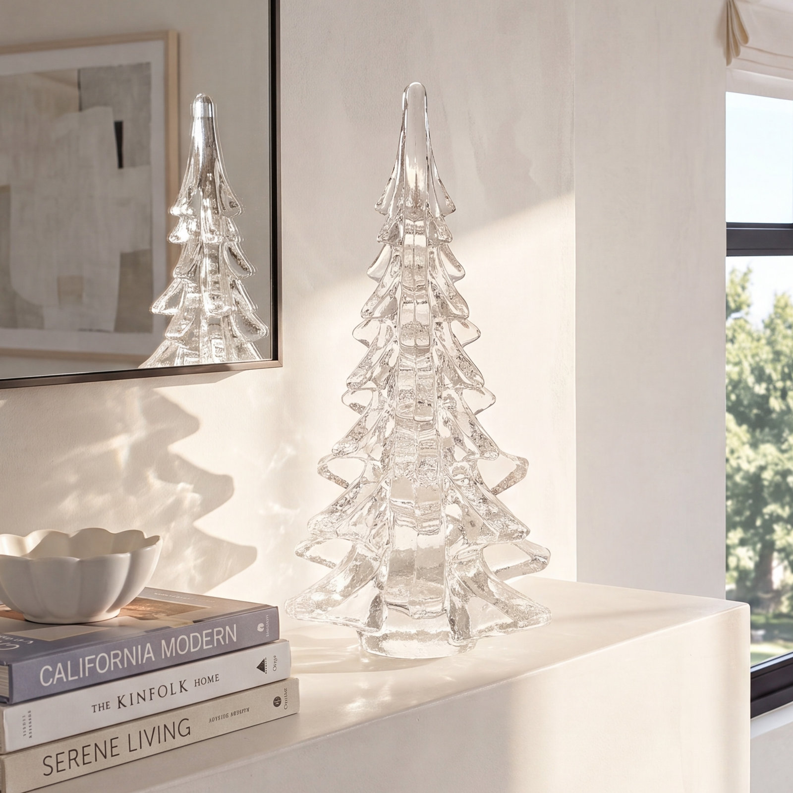 Handblown Art Glass Tabletop Tree, 12" H