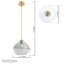 Luminaire suspendu or 1 lumière Elides