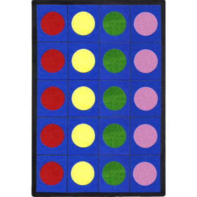 Polka Dots Machine Woven Nylon Rug
