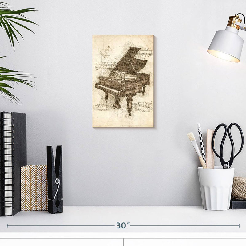 Vieux piano à queue Abarca, H 12 po x l 8 po
