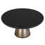 Table basse ronde de 30 po en verre / plateau en pierre frittée avec rebord noir thermolaqué et base en verre trempé-109375832-125121236