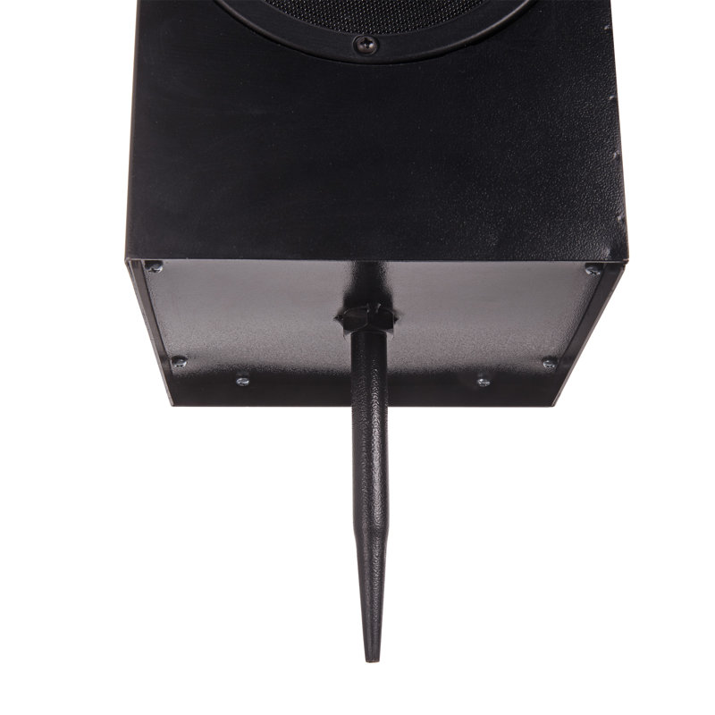 24'' Black Metal Solar LED Outdoor Lantern with Bluetooth Speaker