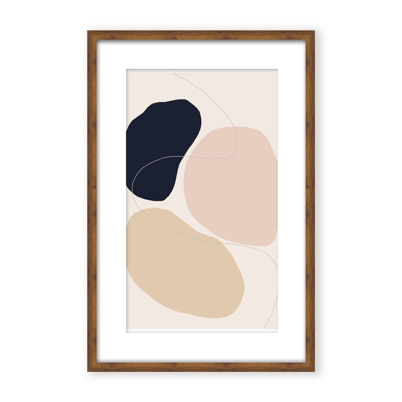 Abstract Composition by The Miuus Studio - Picture Frame Painting on Paper, 24" H x 16" W x 1.125" D, Black