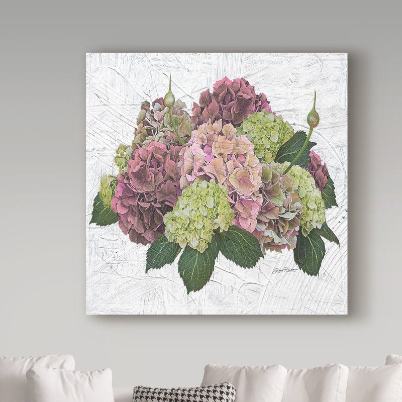 «Hydrangea Vignette Pink» de Deagen, reproduction sur toile tendue, H 14 po x l 14 po x P 2 po