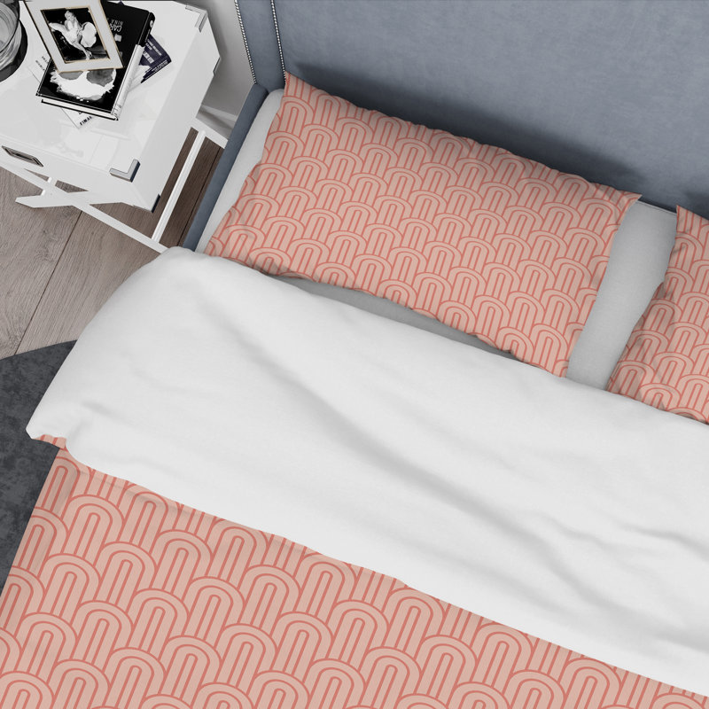 Full/Queen Blue and Gray Abstract Microfiber Duvet Cover Set