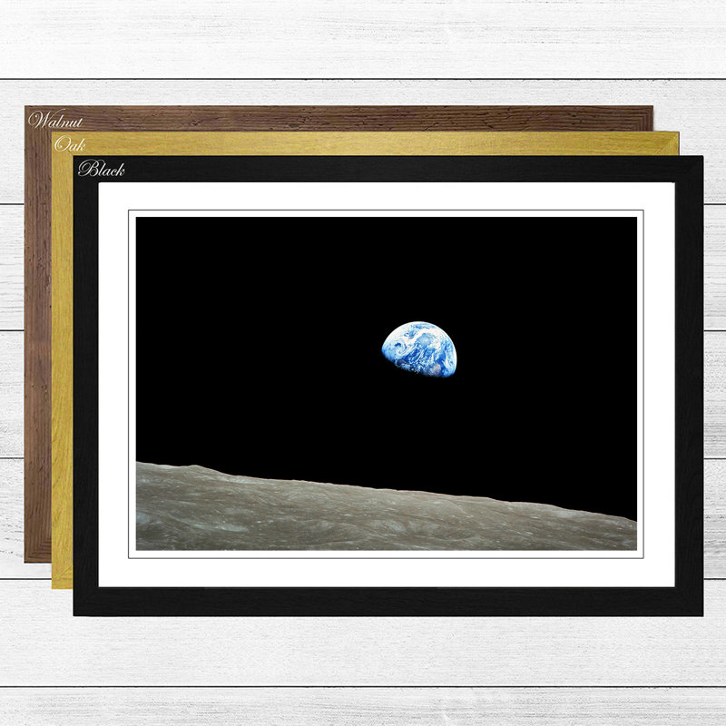 Earth From Space (2) Framed Photographic - Framed Print, Oak