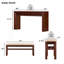 Ensemble de table de bar cannelée à hauteur de comptoir pour 2 personnes, table de salle à manger avec tabouret rembourré en tissu avec pieds en bois massif, table de salle à manger derrière le canapé pour le petit déjeuner-134064795-134065251