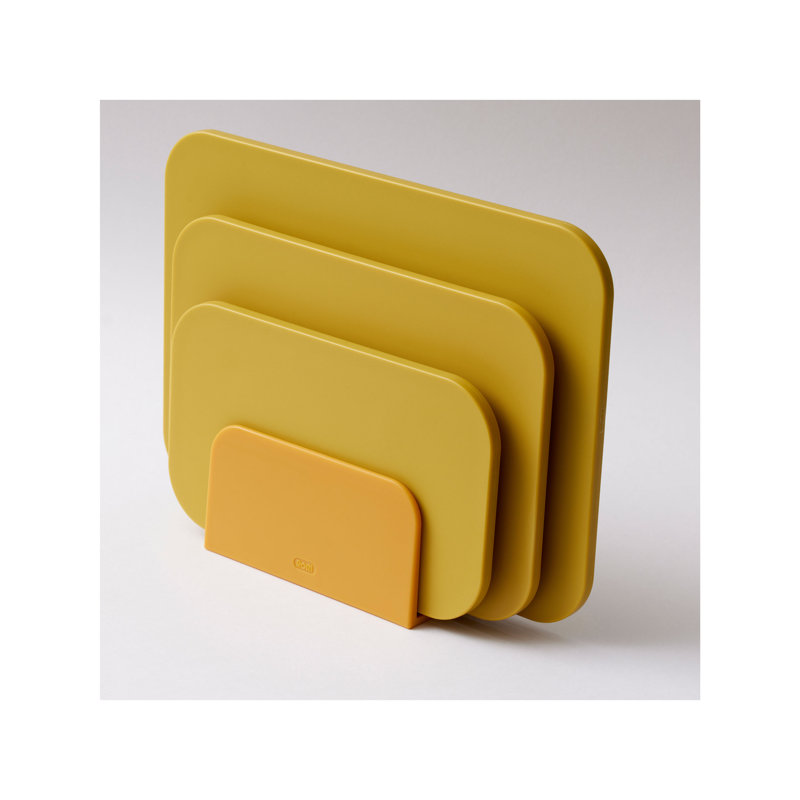 Choptima 4-Piece Plastic Chopping Board Set, Curry