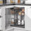 Panier d'armoire de cuisine à 2 niveaux et 4 tablettes