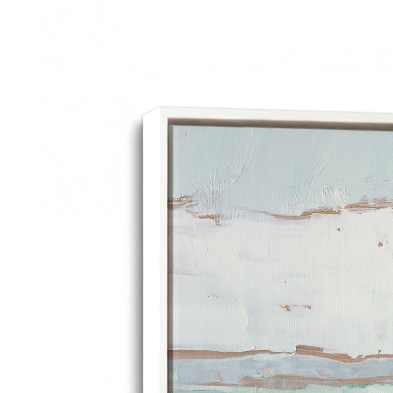 Farmhouse on Open Fields Set of 2, 25" H x 74" W, Opaque White Floater Framed