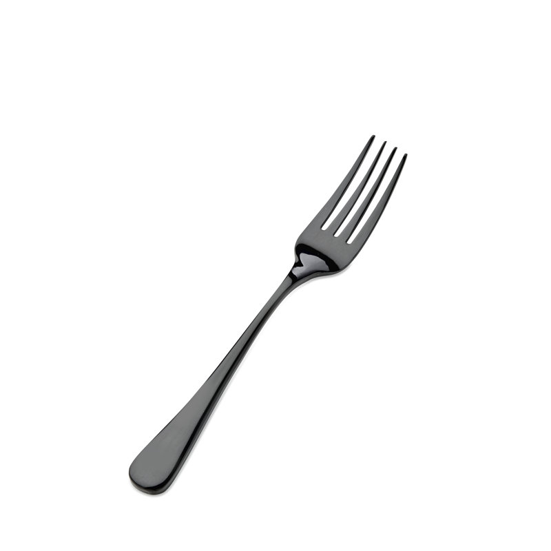 Como Stainless Steel Dessert Fork, Black