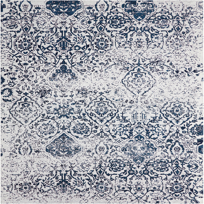 Tapis ivoire / bleu marine à motif abstrait Basham, Rectangle 3 pi 6 po x 5 pi 6 po