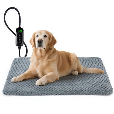 Heating Dog Bed, Waterproof Adjustable Temperature Dog Cat Heating Pad With Timer, Indoor Pet Heating Pad For Cats Dogs Electric Pads For Dogs Cats(Xl: 47" X 28")