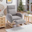 Chaise berçante à base en bois massif avec repose-pieds réglable et pochette de rangement-1147469001