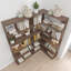 Bibliothèques en chêne foncé peu encombrantes, style MDF moderne pour la maison et la cuisine