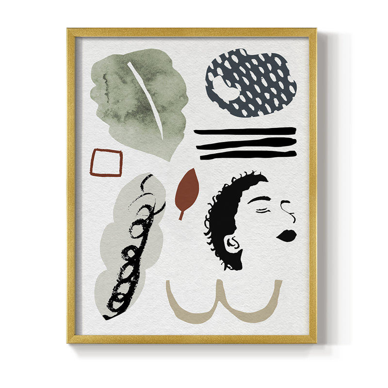 Collection encadrée Mindfulness III - bois massif, H 11 po x l 9 po, Or