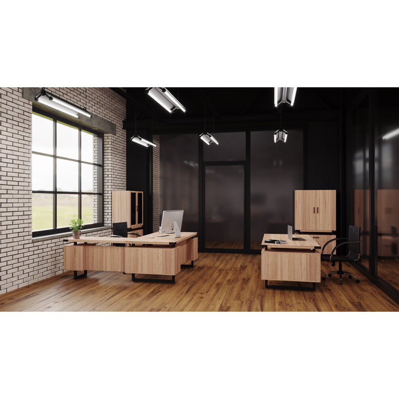 Mirella Wood Door Storage Cabinet, Sand Dune