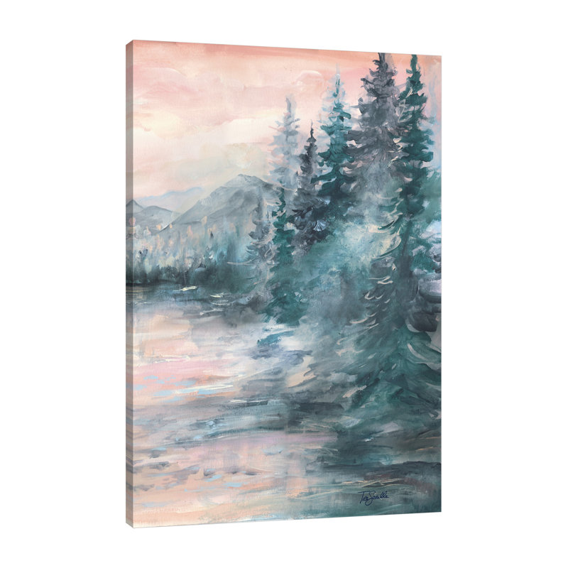 «Morning Mist At Pine Lake II», toile tendue par Millwood Pines, H 48 po x l 32 po x P 1,5 po