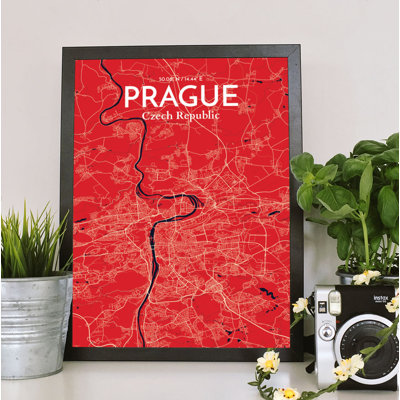 Prague City Map - Unframed Graphic Art Print on Paper