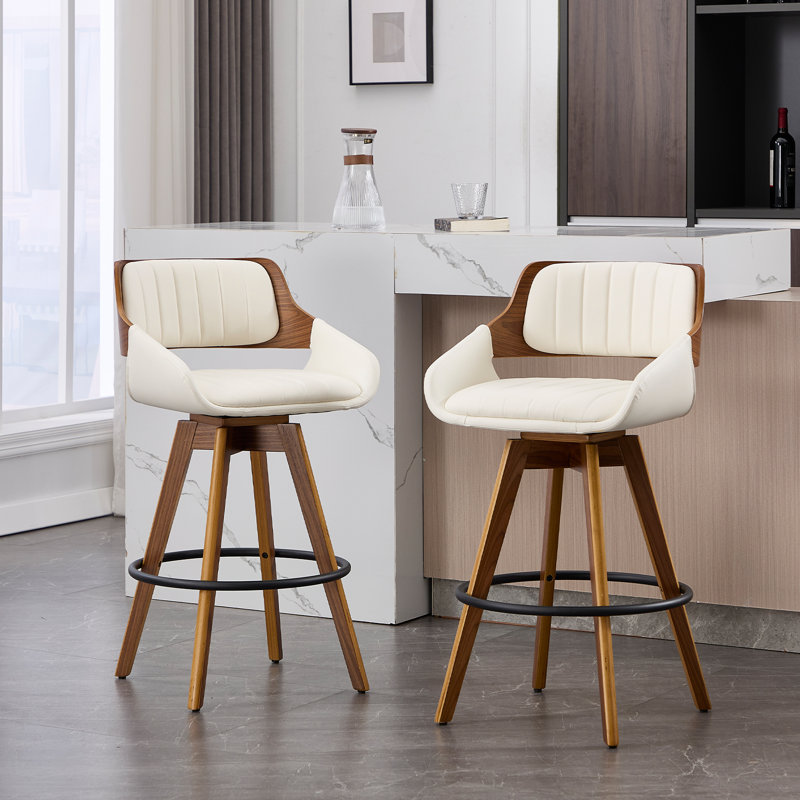 Swivel Counter Bar Stools (Set Of 2), White