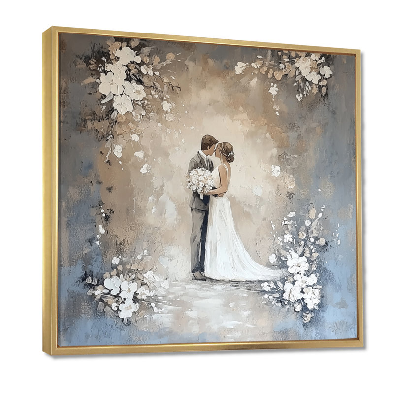 Couple, célébration de mariage II - Art mural imprimé «Celebrate Motivation», 16" H x 16" W, Floater Framed Print without Mat