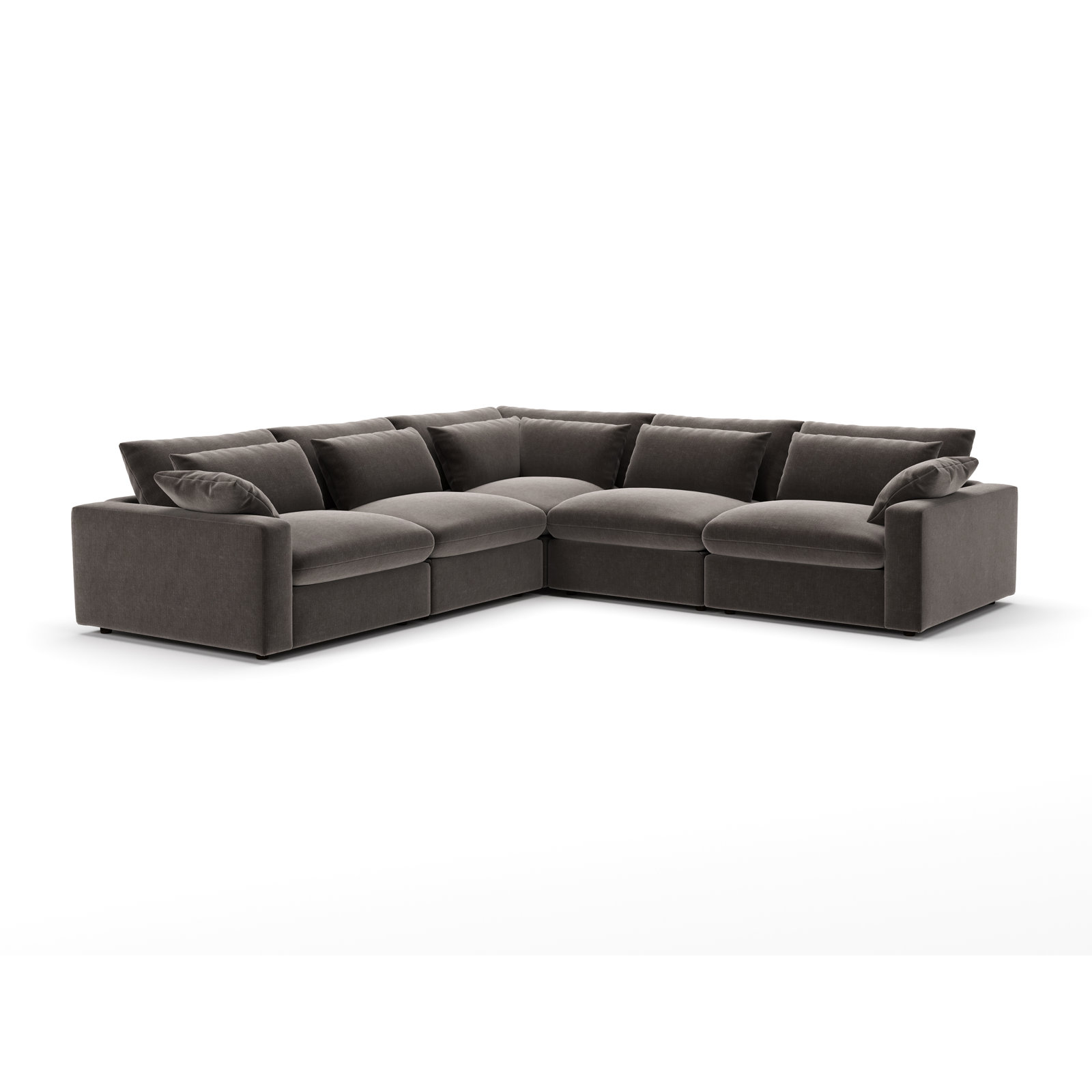 Remy Sectional, Andrew Espresso Performance Chenille