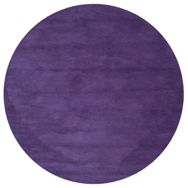 Frann Hand Tufted Wool Solid Color Rug, Round 4'