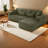 Comfortable Modular Sofas, Plush Green Chenille For Living Room