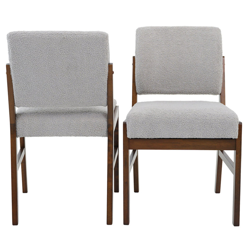Ensemble de 2 chaises de salle à manger Caldwell - Boucle gris clair