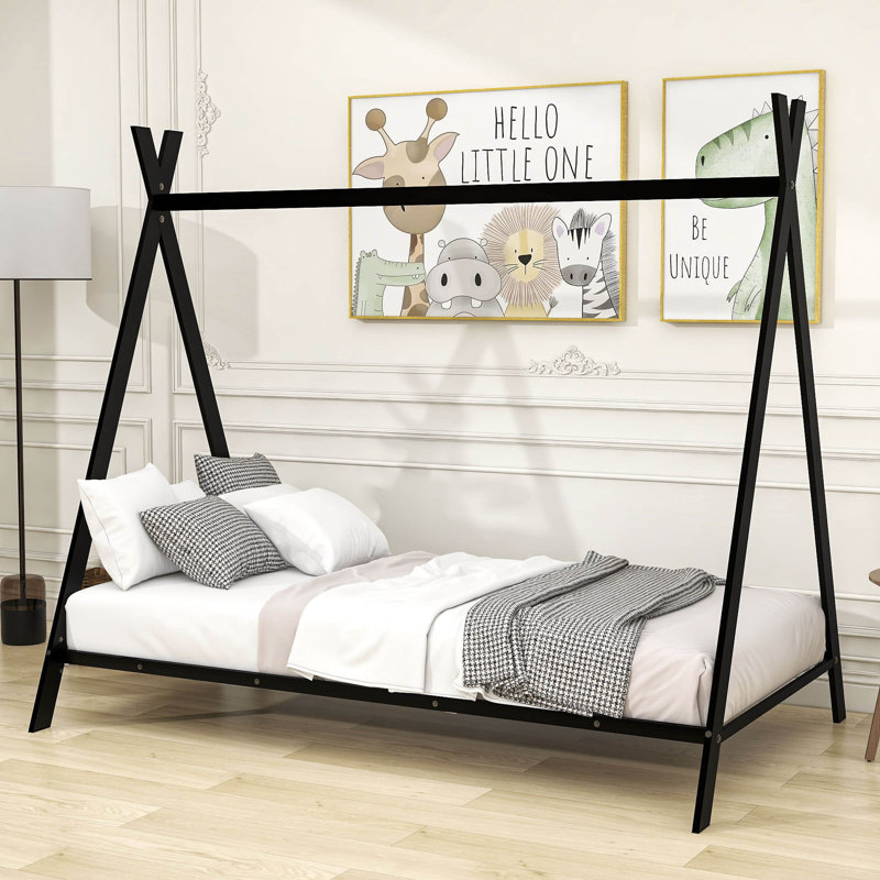 YUNM147NWZF9GMH-Lit plateforme en métal, Noir